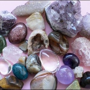 Large Crystal and Herb Bundle
